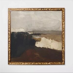 NWT 28"x28" Dark Modern Abstract Framed Art Threshold designed with Studio McGee